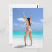 = Freedom Bikini = Beach = Babe = Briefkaart (Voorkant / Achterkant)