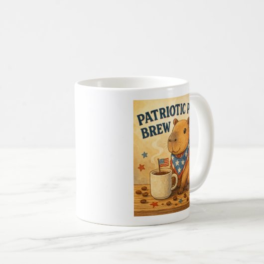 Freedom Brew Capybara Mok – Patriottisch knaagdier (Voorkant rechts)