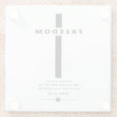 Freedom Cross Glazen Onderzetter (Achterkant)