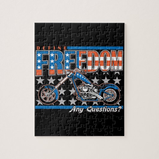 Freedom Cycle American Flag Paint Motorcycle Legpuzzel (Verticaal)