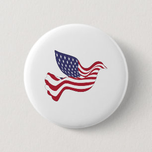 Freedom Dove Patches & Buttonnen Ronde Button 5,7 Cm
