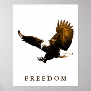 Freedom Eagle Motivatie Brown Pop Art Poster