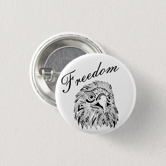 Freedom Eagle Ronde Button 3,2 Cm (Voorkant /achterkant)