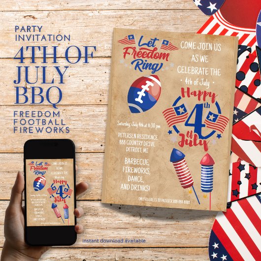 Freedom Fireworks Invitation