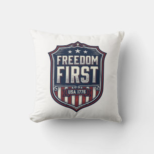 Freedom First USA 1776 Patriottisch Schild T-Shirt Kussen