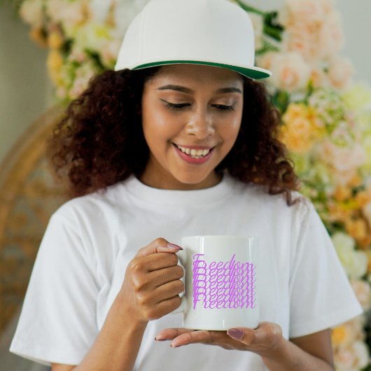 Freedom Gestapeld Schrift Koffiemok