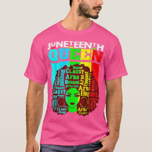 Freedom Juneteenth Queen Afro Melanin Black Girl M T-shirt