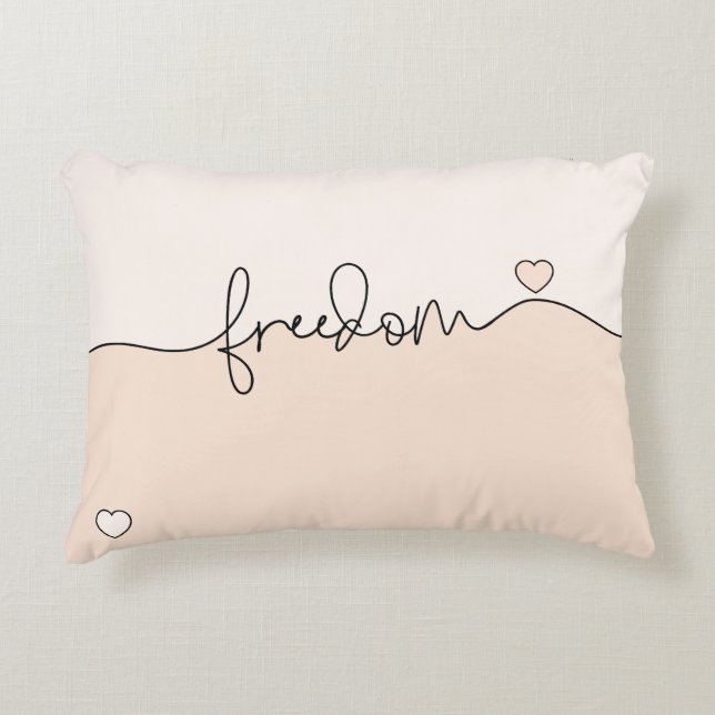 Freedom Minimalist Typography Design Accent Kussen (Voorkant)