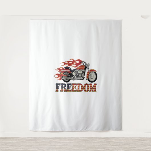 Freedom Motorcycle Flames Wandkleed (Voorkant)