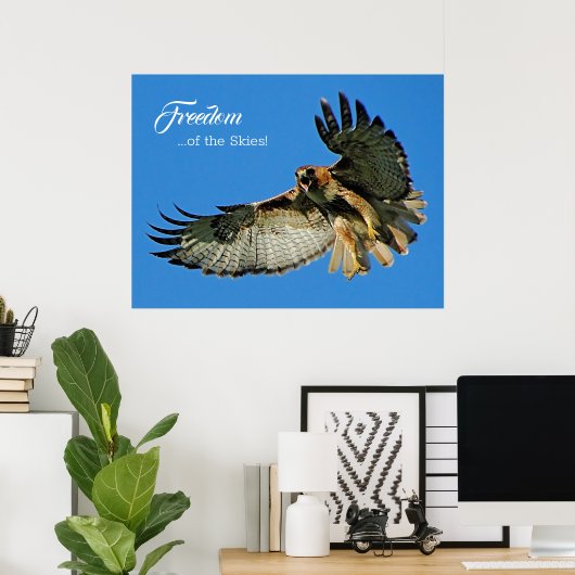 Freedom of the Skies Red-tailed Hawk Poster (Thuiskantoor)