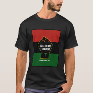 FREEDOM Pan African Christelijk Juneteenth T-shirt