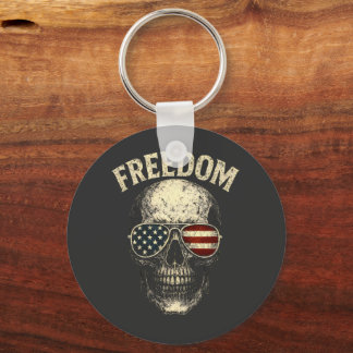 Freedom Patriotic Skull USA Sleutelhanger