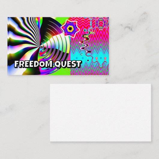 FREEDOM QUEST ( u kunt de woorden wijzigen ) Visitekaartje (Voorkant / Achterkant)