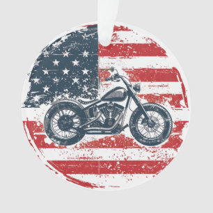 Freedom Ride : Moto rétro et drapeau américain