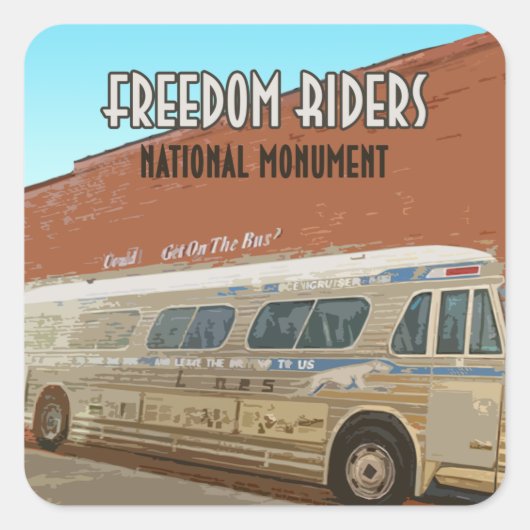 Freedom Riders National Monument Alabama Vierkante Sticker (Voorkant)