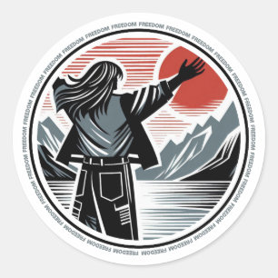 Freedom Ronde Sticker