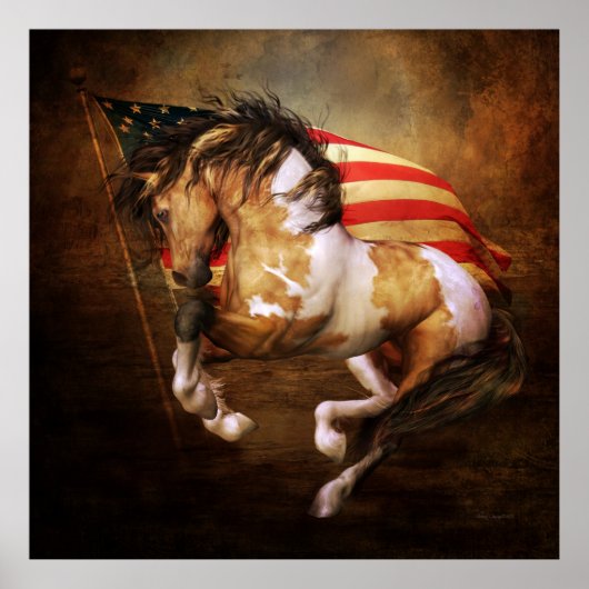 Freedom run American Flag Poster (Voorkant)