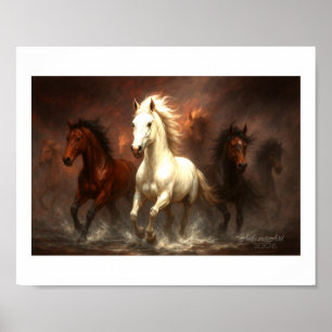 Freedom Run – Majestueuze paardenkunst aan de muur Poster