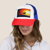 Freedom Running Horse Sjabloon White Red Blue Trucker Pet (In situ)