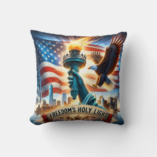Freedom’s Holy Light Pillow – Geloof, Comfort, Ver Kussen