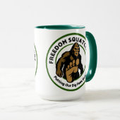 Freedom Squatchers "Big Foot Down" Coffee Mug (Devant droit)