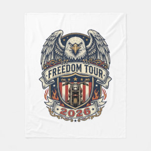 Freedom Tour 2026 Vintage Eagle Motorfiets Fleece Deken