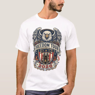 Freedom Tour 2026 Vintage Eagle Motorfiets T-shirt