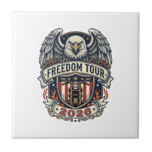 Freedom Tour 2026 Vintage Eagle Motorfiets Tegeltje
