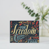 Freedom Typography Artwork Briefkaart (Staand voorkant)