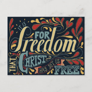 Freedom Typography Artwork Briefkaart