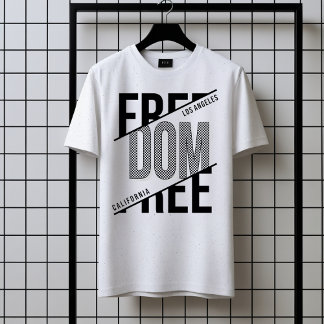 Freedom Typography T-shirt - Stedelijke Stijl