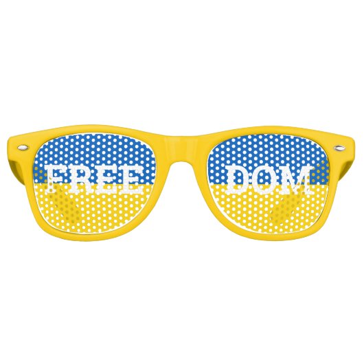 FREEDOM & Ukraine Drapeau rétro Shades / Lunettes (Devant)