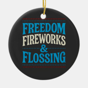Freedom-Vuurwerk & Flossen Dental Tandarts Keramisch Ornament