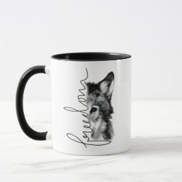 Freedom Wolf Minimal Line Art - Mok