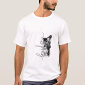 Freedom Wolf Minimal Line Art - T-Shirt (Devant)