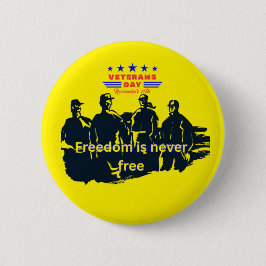 Freedom's defenders bright yellow ronde button 5,7 cm