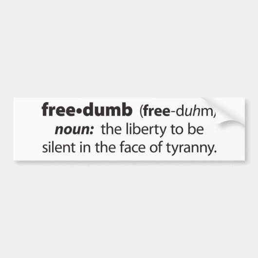 Freedumb Bumpersticker (Voorkant)