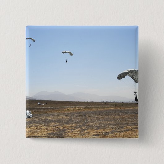 Freefall parachute jumpers vierkante button 5,1 cm (Voorkant)