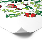 Freehand Hungarian Matyo Red en Green Poster (Hoek)