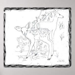 Freehand Pencil-schouderwand Poster