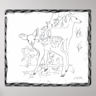 Freehand Pencil-schouderwand Poster