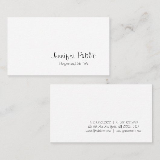 Freehand Script Creative-minimalistisch Trendy-pla Visitekaartje (Voorkant / Achterkant)