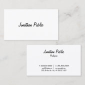 Freehand Script Design Smart Chic Trendy Plain Visitekaartje (Voorkant / Achterkant)