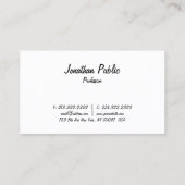 Freehand Script Design Smart Chic Trendy Plain Visitekaartje (Achterkant)