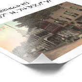 Freehold NJ Map Coordinate 1909 stijl Foto Afdruk (Hoek)