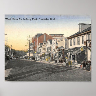 Freehold NJ, West Main St, Poster vintage