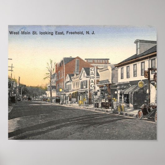 Freehold NJ, West Main St, Poster vintage (Devant)