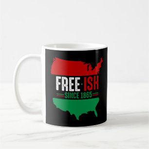 Freeish Freedom USA Kaart Juneteenth Black African Koffiemok