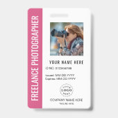 Freelance Fotograaf Badge in Bright Fuchsia (Front)