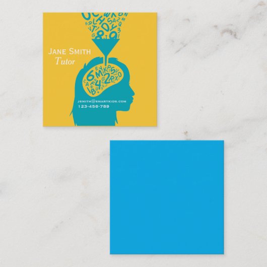 Freelance leraar of leraar voor elk onderwerp vierkante visitekaartje (Voorkant / Achterkant)